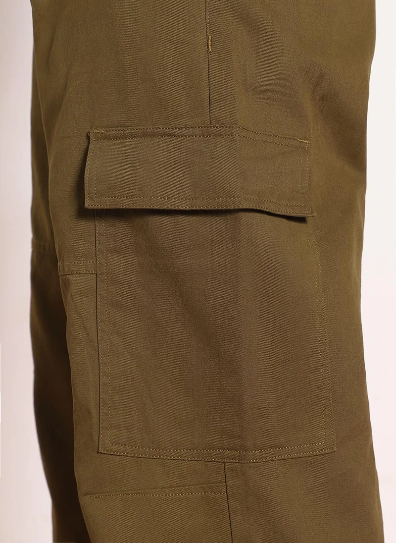 Urbano Fashion  Urbano Fashion Men's Tobacco Loose Baggy Fit Solid Cargo Chino Pant with 6 Pockets Non-Stretchable for Men | Best Price UAE